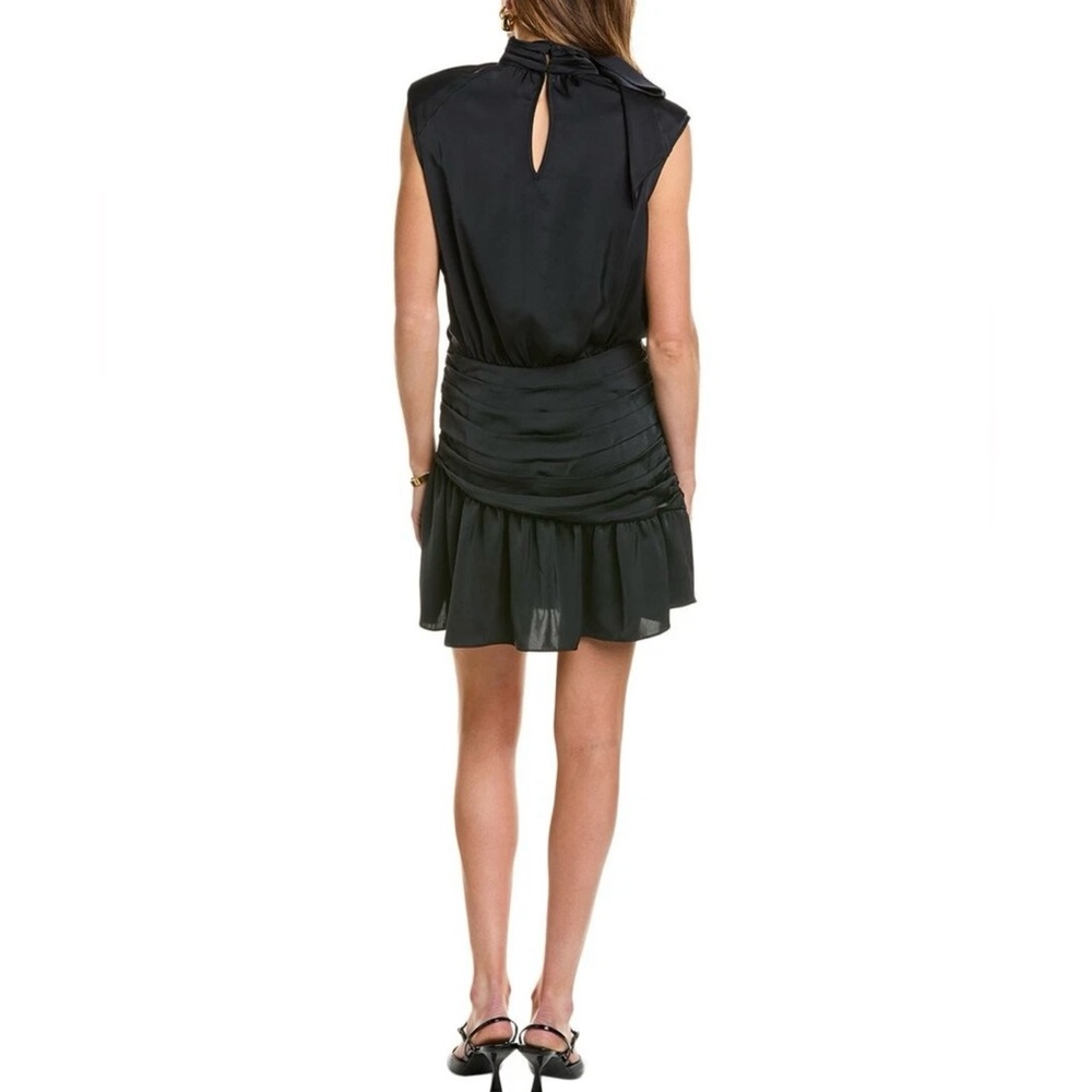 (New) Ramy Brook Ally Green Satin Ruched Mini Dress - Picture 8 of 8